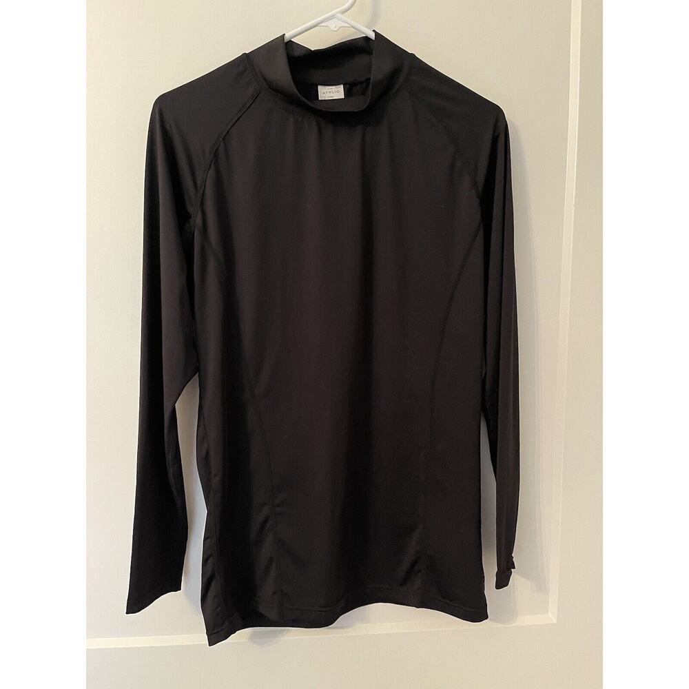 Athlio Black Compression Long Sleeve Base Layer Shirt Mens Size Large NWOT